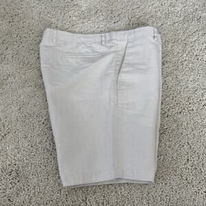 Murano Baird McNutt Shorts Mens 38 Beige Linen Blend Flat Front Bermuda